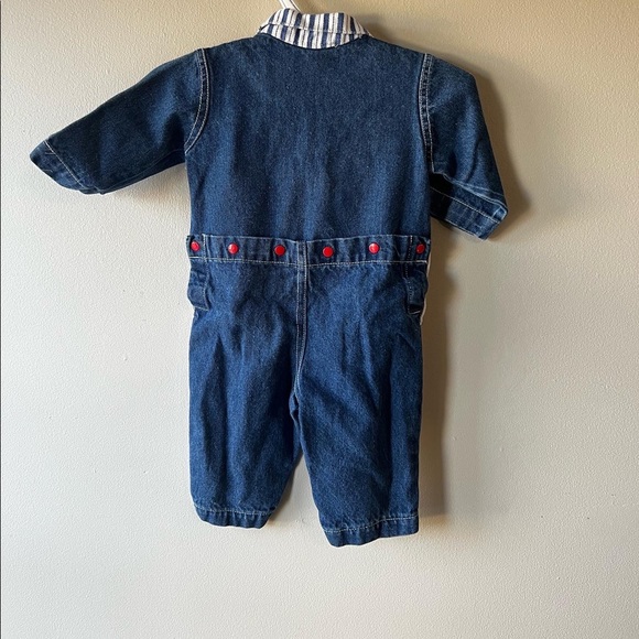 Vintage Choo Choo Coveralls Size 6-9 Months - Picture 3 of 4
